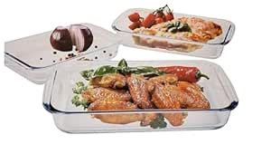 Buy Pure Source India Glass Rectangular Bakeware Safe and Oven Safe ...