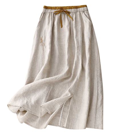 NoeCare Womens Summer Skirts with Pockets Casual Linen Skirt Trendy ...