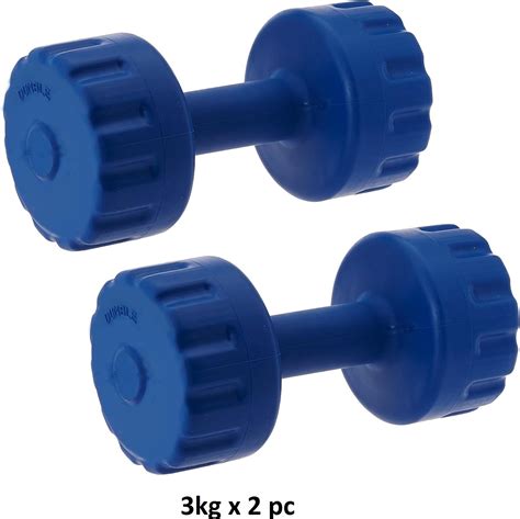 Buy StarX 3 Kg PVC Fixed Dumbbells Set (Blue) Online at Low Prices in ...