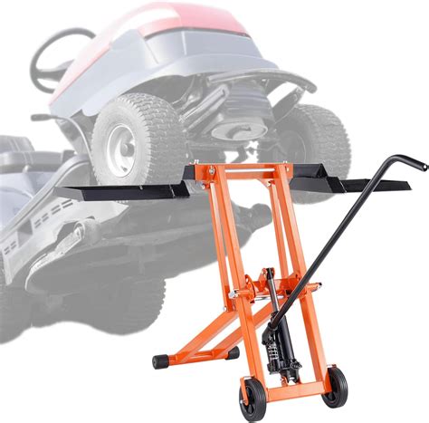 Amazon.com : VEVOR Lawn Mower Lift with Hydraulic Jack, 500 Lbs Weight ...