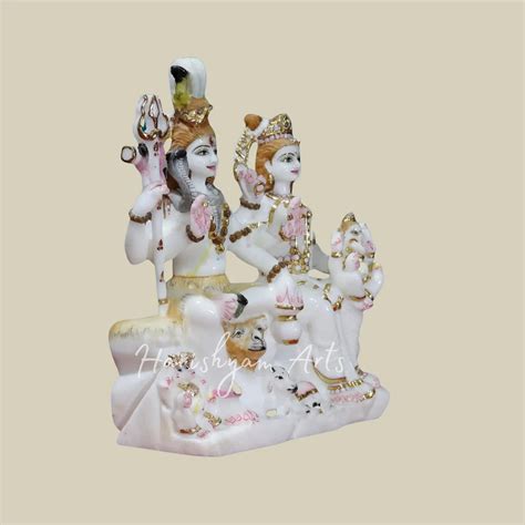 12" marble shiv marble parivar murti