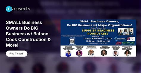 SMALL Business Owners Do BIG Business w/ Batson-Cook Construction ...