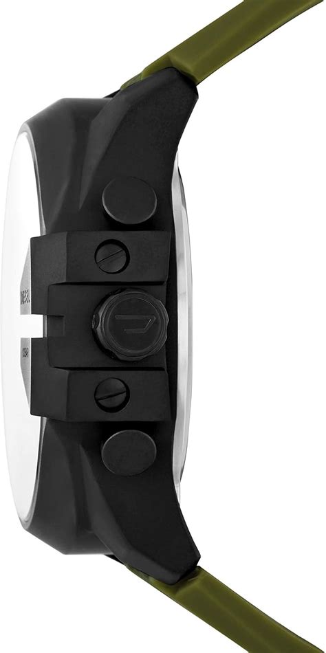 Buy Diesel DZ4549 Black Dial Military Green Nylon/Silicone Band Mega ...