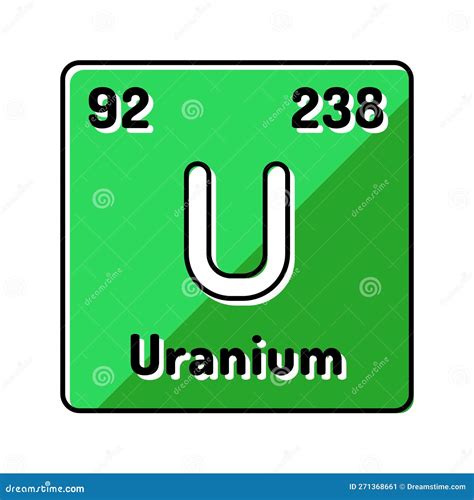 Uranium Chemical Element Color Icon Vector Illustration Stock Illustration - Illustration of ...