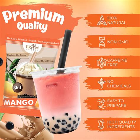 Buy Fusion Select Authentic Mango Bubble Tea Kit Extra Rich (5 Packs ...