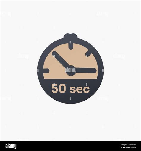 50 second timer clock. 50 sec stopwatch icon countdown time stop ...
