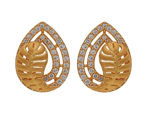 Sree Kumaran | ELEGANT DESIGNED GOLD STUD WITH WHITE STONE