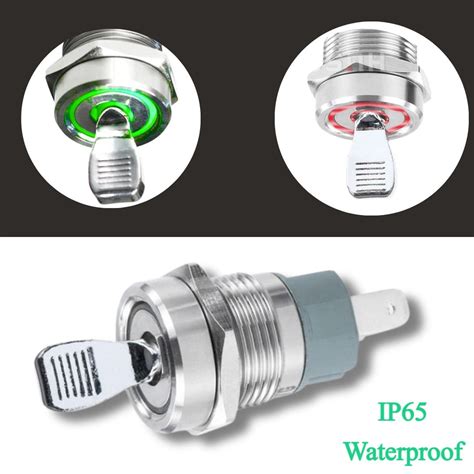 16mm Toggle switch ON/OFF 2 Position IP65 Dual Led RED & GREEN 12-24v ...