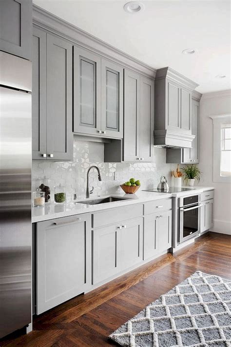 25+ Ways To Style Grey Kitchen Cabinets | Shaker style kitchen cabinets ...