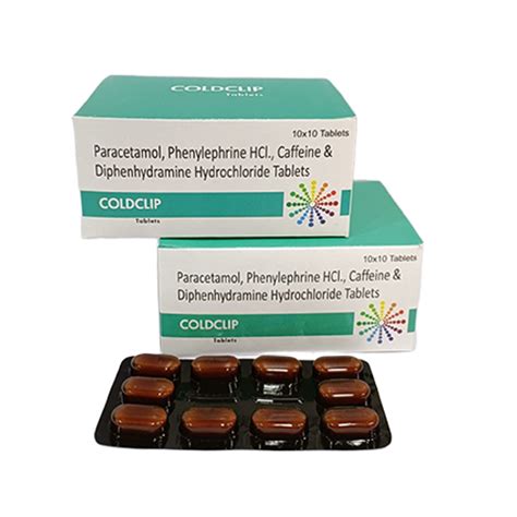 Coldclip - Paracetamol Phenylephrine HCl Caffeine & Diphenhydramine ...