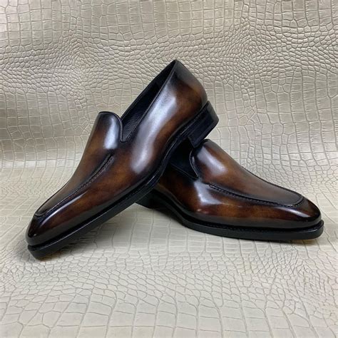 Brown Patina Leather Granada Loafers – Costoso Italiano