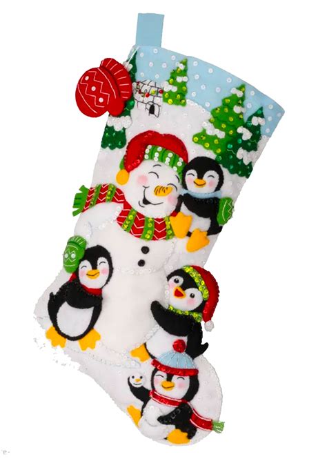 Bucilla felt Christmas stocking kits, Christmas craft kits