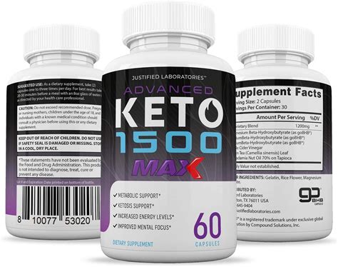Justified Laboratories Advanced Keto 1500 Max Pills with Apple Cider ...