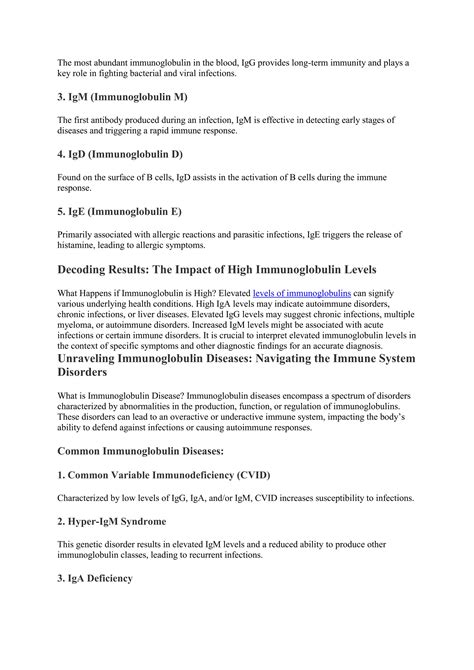Immunoglobulin Test: Impact of High Immunoglobulin Levels (IgA) | The Lifesciences Magazine | PDF