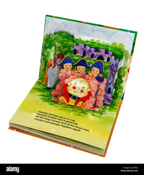 The nursery rhyme Humpty Dumpty in a pop-up book of nursery rhymes ...