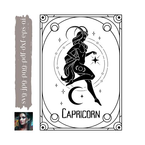 Capricorn Tarot Card Svg, Mystical Svg, Witchy Svg, Dark Svg, Tarot ...