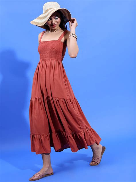 Tokyo Talkies Smocked Tiered Fit & Flare Maxi Dress - Price History