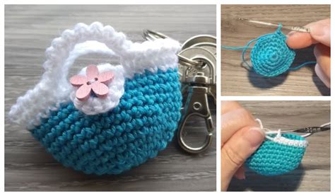 Image result for Mini Crochet Keychain Purse Tutorial
