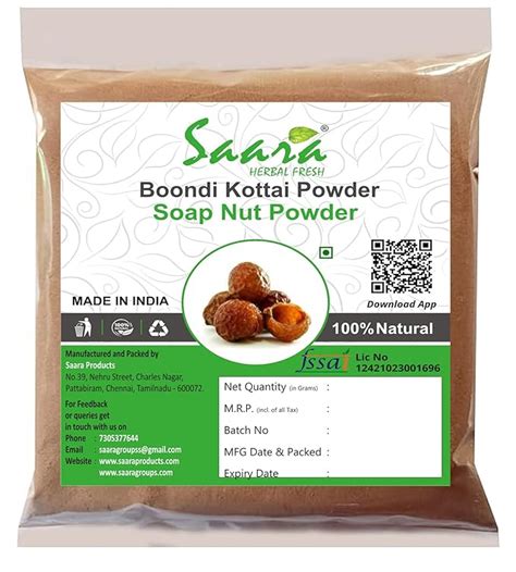 Saara HERBAL FRESH Soapnut Powder,100g, Boondi Kottai, Kumkudukaya ...