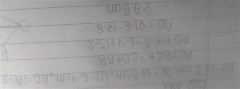 Quadrilateral ABCD circumscribes circle. If AB = 15.2 cm , BC = 12.8 cm ...