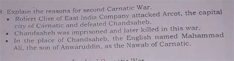 Explain the second carnatic war - Brainly.in