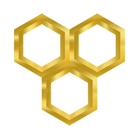 Three Hexagonal Gold Frame, Hexagonal Frame, Frame, Frame Gold PNG ...