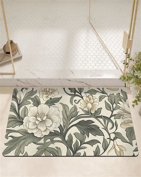 Amazon.com: DEXI Floral Bathrooom Rug Non Slip Super Absorbent Quick ...