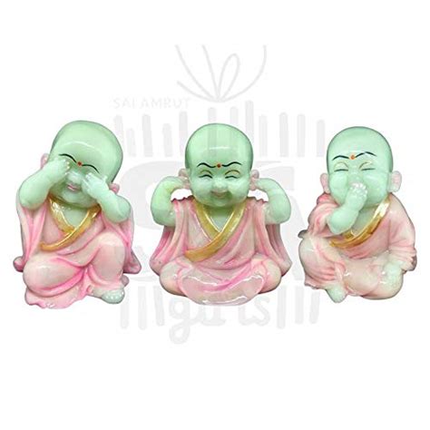 Buy Sai Amrut Re-sine Radium Little Buddha Monk Sculpture, 15 CM, Pink ...