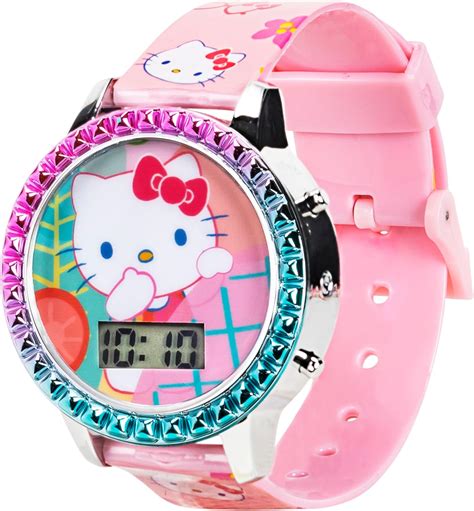 Amazon.com: Accutime Sanrio Hello Kitty Girls' Digital LCD Quartz Watch ...