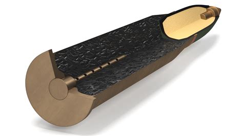 3D Fuzed Fragmentation Projectile in Section | 3D Molier International