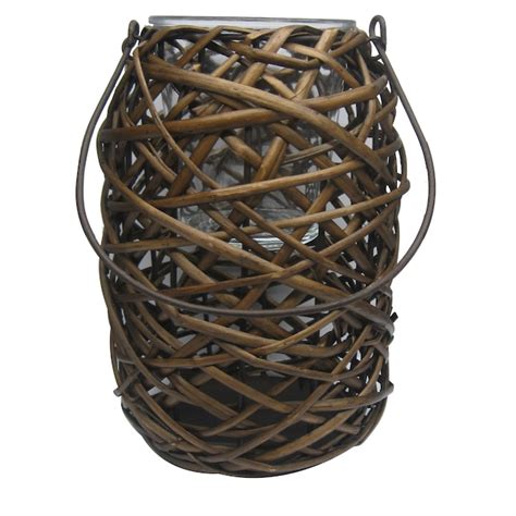 Garden Treasures 6.3-in x 8.66-in Amber Glass Votive Candle Outdoor ...