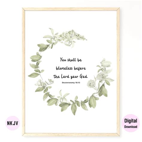 Deuteronomy 18:13 NKJV & KJV - Bible Verse Printable Wall Art | Digital ...