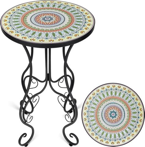 Outdoor Garden Coffee Table 60cm Balcony Coffee Table VidaXL Mosaic ...