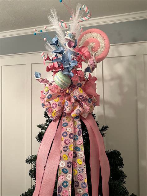 Candy Christmas Tree Topper, Whimsical Donuts and Macaroons Tree Topper ...