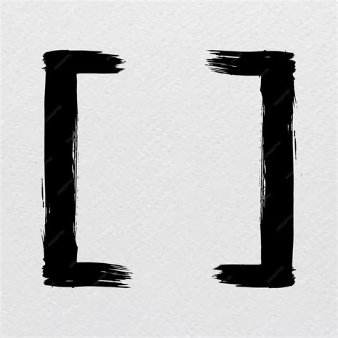 Free Vector | Square brackets symbol brush stroke hand drawn vector ...