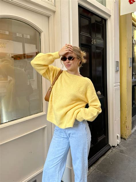 Yellow sweater, sweater season, comfy outfits, casual outfits, jeans ...
