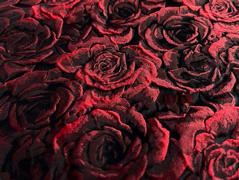 ON SALE Black Color Jacquard Fabric With Red Rose Style - Etsy