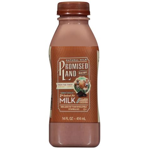 Promised Land Milk, Reduced Fat 2%, Midnight Chocolate (14 fl oz ...