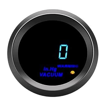 AUCELI Car Digital Vacuum Gauge, Universal Meter Kit, 2" 52mm & Blue ...