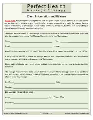 Client Information and Release Form - Blank Fillable Template | Fill ...