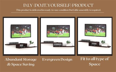 Anikaa Cavin Engineered Wood Wall Mount TV Unit/Wall Set Top Box Stand ...