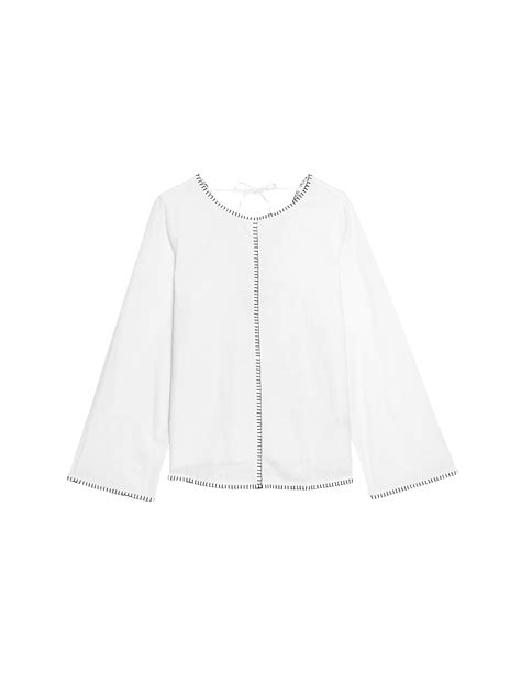 Buy Linen Rich Tie Detail Blouse at Marks & Spencer