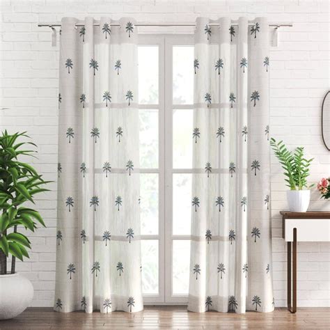 Buy Chanderi Set of 2 Embroidered Sheer Door Curtains from Home Centre ...