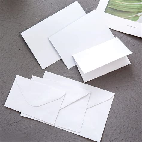Buy Assorted 3 Sizes White Blank Greeting Cards and Moistenable Glue ...
