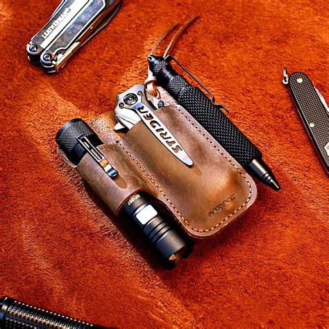 Buy EASYANT Men Leather EDC Organizer Sheath Handmade Tactical Tool ...