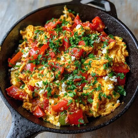 Menemen (Turkish Egg Scramble) - Meatydelights