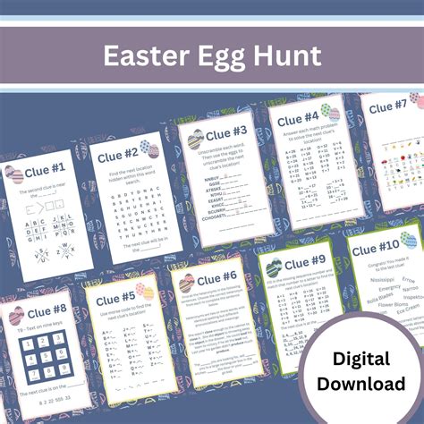 Easter Scavenger Hunt - Indoor Easter Egg Hunt for Older Kids - Puzzles ...