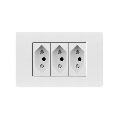 Customized Fire Resistant PC Brushed Triple Brazil Power Outlet Socket ...
