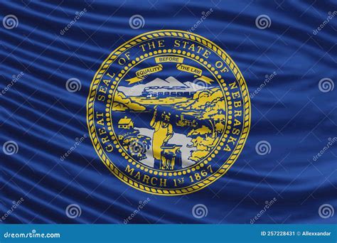 Nebraska State Flag Wave Close Up, Nebraska Flag Stock Image - Image of ...
