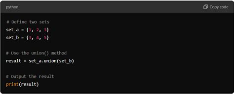 Image result for Python Set Union Operator